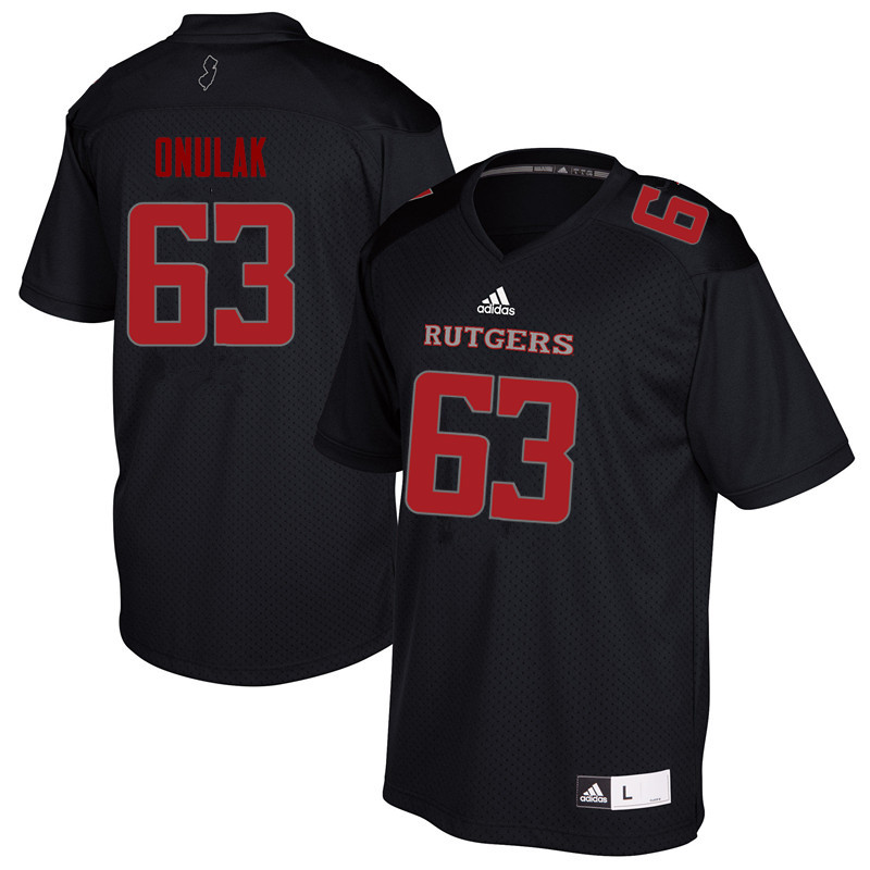 Men #63 Jim Onulak Rutgers Scarlet Knights College Football Jerseys Sale-Black - Click Image to Close